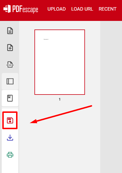 Saving a PDF file – PDFescape